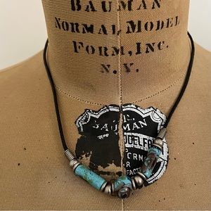 2/$20 Vintage Rose Bead Cord Necklace